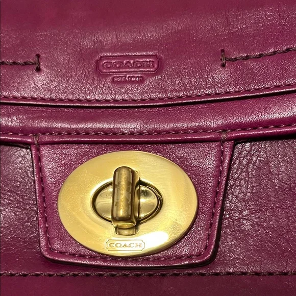 Coach Burgundy Leather Wristlet - Picture 3 of 8